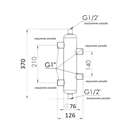 Гидравлическая стрелка Skat HL1080 в теплоизоляции